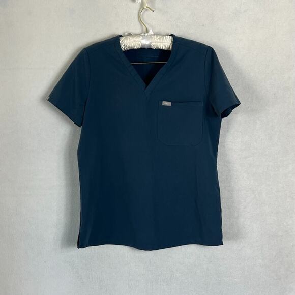 Figs Shirt Womens Size S Catarina Scrub Top Blue Gray One Pocket V-Neck - Picture 3 of 11